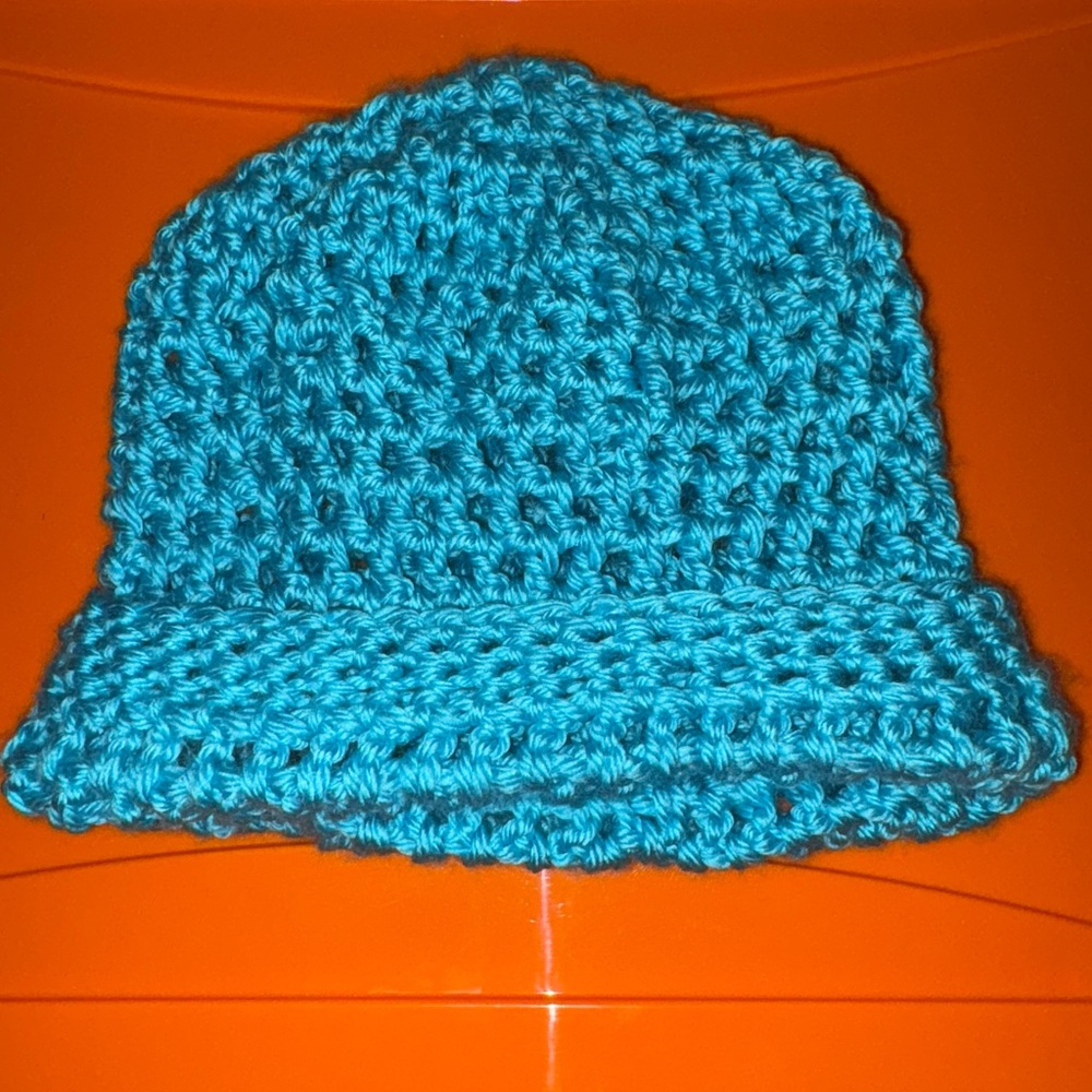 Handmade Teal Crochet Beanie